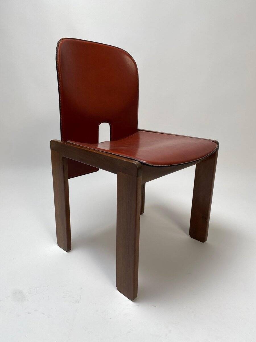 Set of Leather 121 Chairs by Afra & Tobia Scarpa for Cassina, 1967