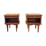 Pair of vintage bedside tables, Scandinavian style 60s