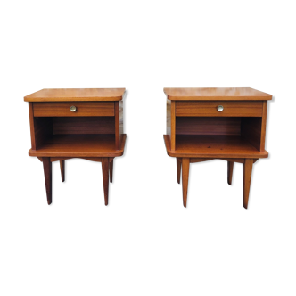 Pair of vintage bedside tables, Scandinavian style 60s