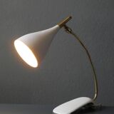 Cosack Mid Century table lamp with beige shrink paint and brass neck