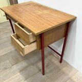Wooden desk metal feet