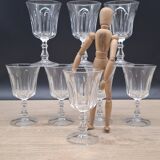Set of 8 large Baccarat Lauzun crystal wine glasses