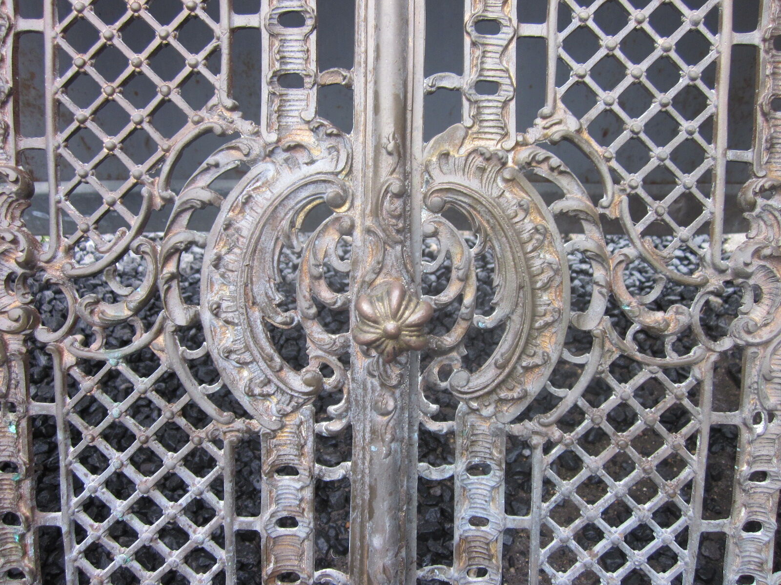 Front of the old fireplace all in bronze