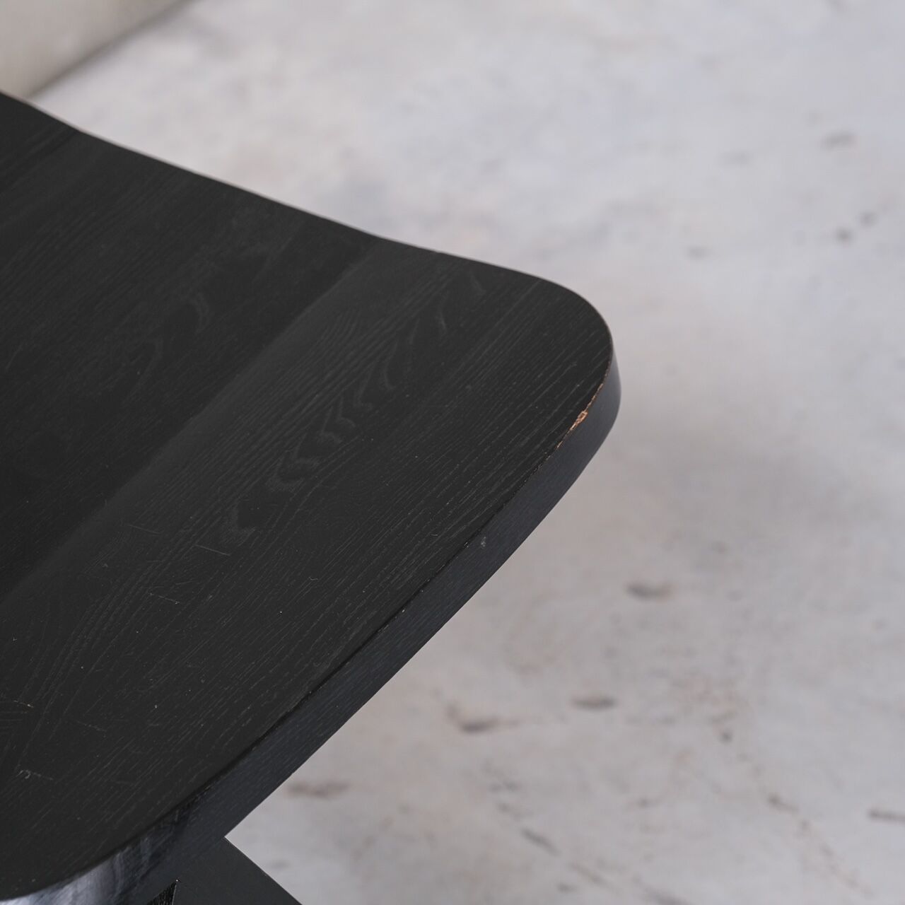 Set of six black dining chairs