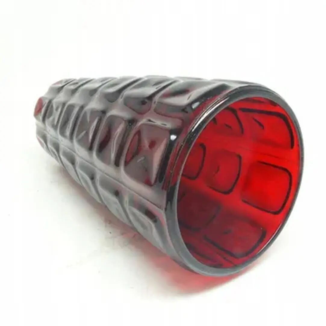 Mid-century modern vase, red soda glass, Ząbkowice, Poland, 1970s