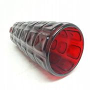 Mid-century modern vase, red soda glass, Ząbkowice, Poland, 1970s
