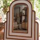 Miroir monumental Hollywood Regency tropical en canne de bambou, atr