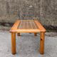 Lattice coffee table in pine and glass, France, 1980