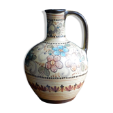 Hand-painted terracotta jug