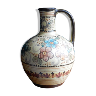 Hand-painted terracotta jug