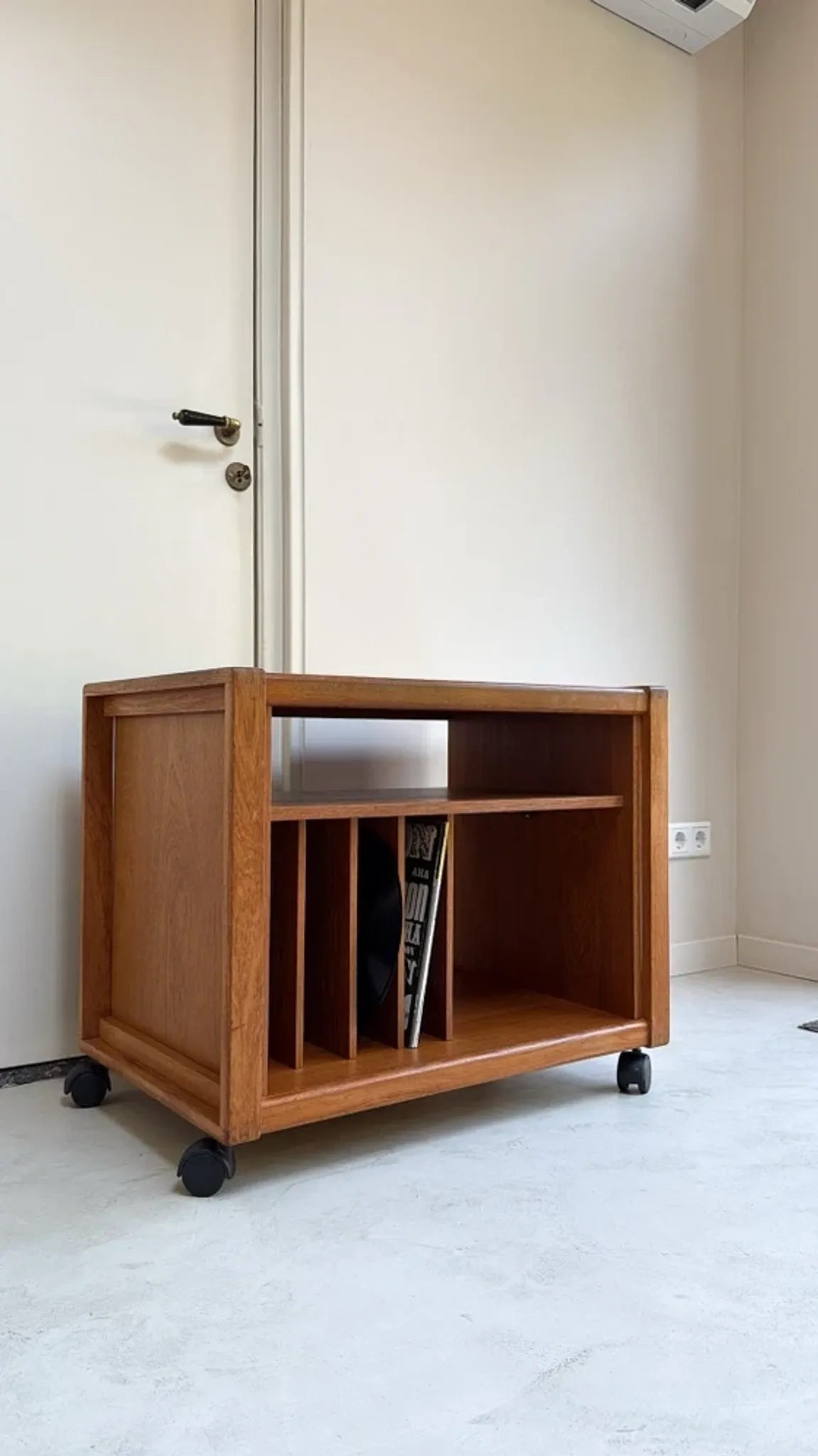Vintage teak wood record player / audio cabinet