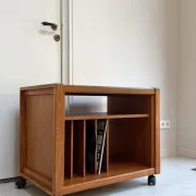 Vintage teak wood record player / audio cabinet