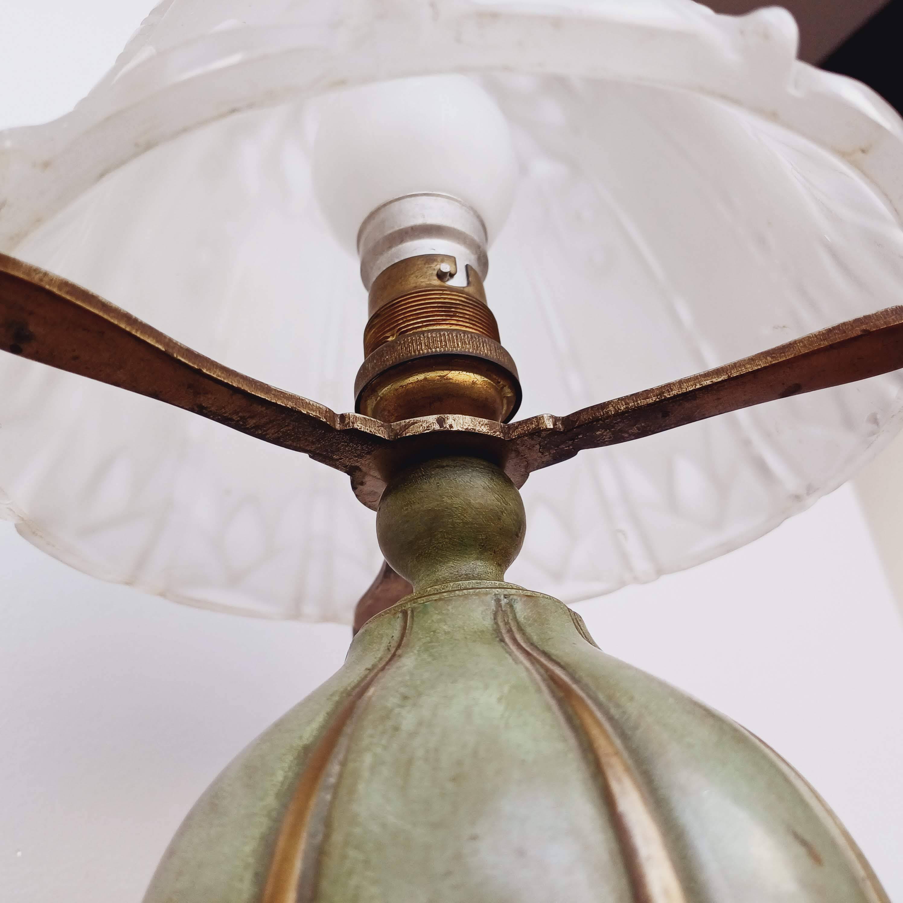 Art nouveau bronze lamp signed Albert Marionnet (1852-1910)