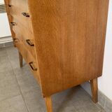 Oak chest of drawers from the scandinavian 60s