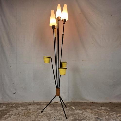Vintage French 1950's Tripod Floor Lamp, Plant Stand