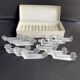 12 zoomorphic knife holders in satin crystal Vannes le Châtel XXth