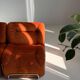 Modular Sofa Incorporated Coffee Table Burnt Orange Velvet