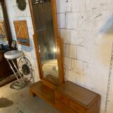 Art Deco dressing table with original beveled mirror is tilting swivel