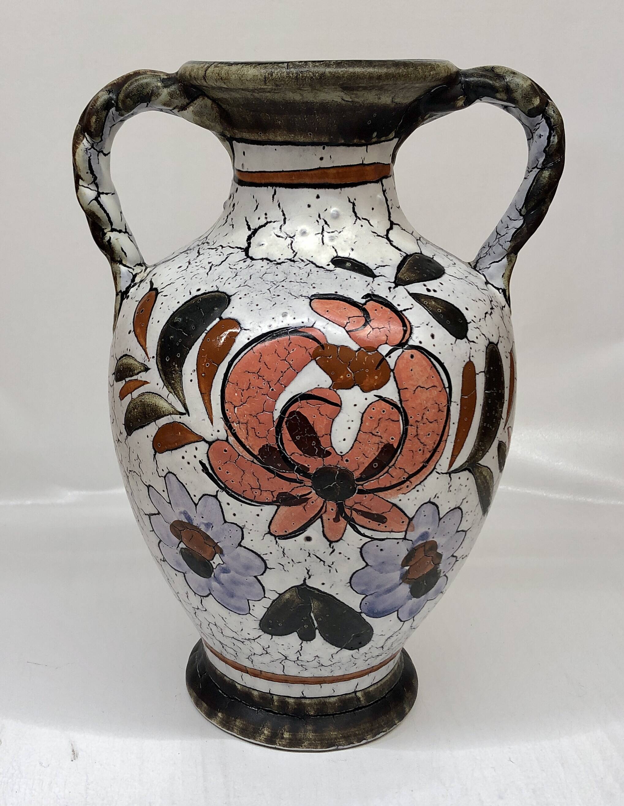 Vase West Germany décor floral N902 10 25