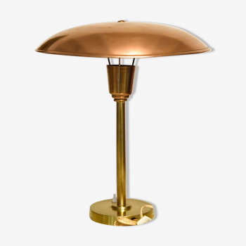 Lampe de table milieu de siècle laiton & cuivre