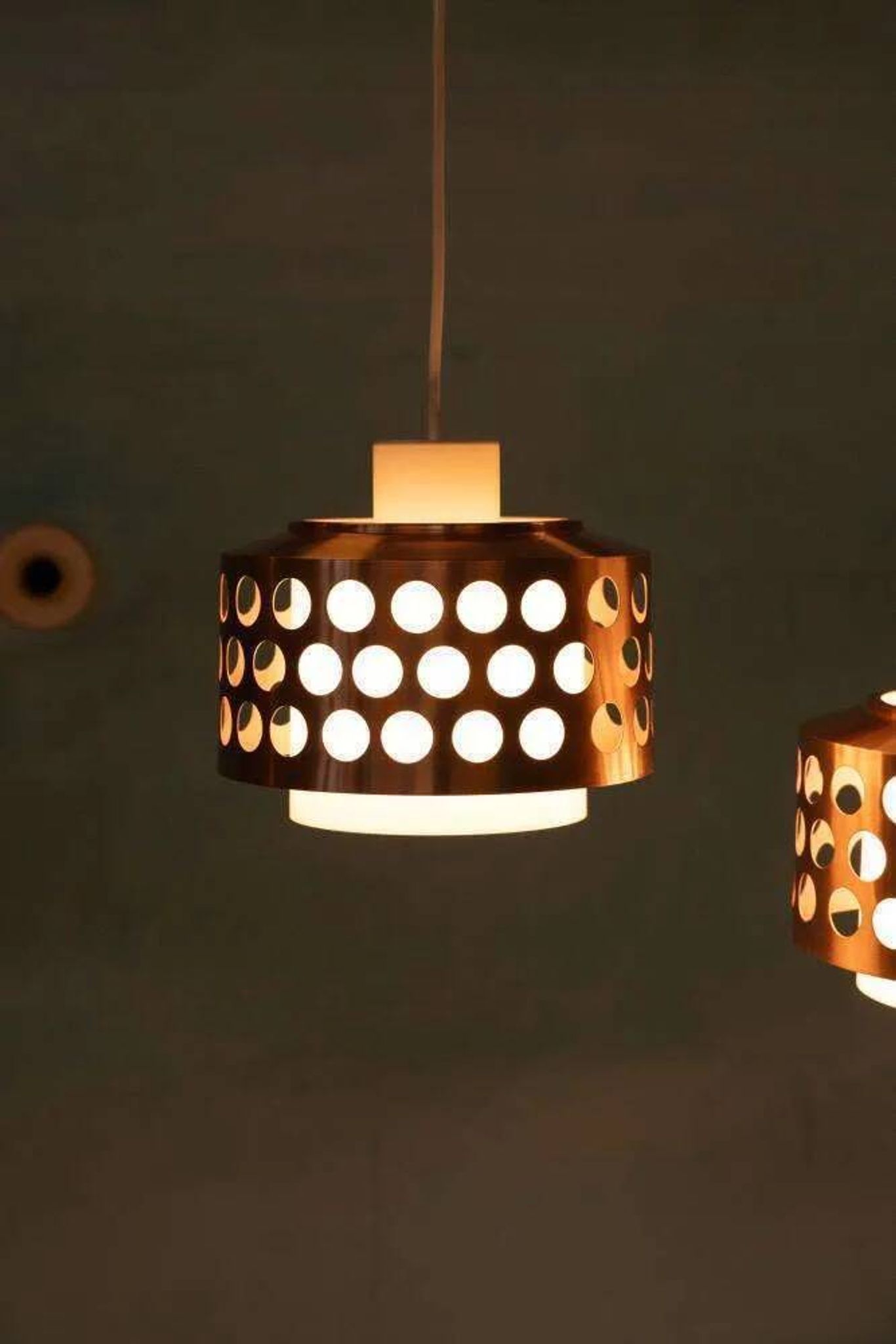 Suspension d'époque spatiale années 60/70, suspension lumineuse suédoise