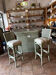 Ensemble bar et tabourets vintage en rotin