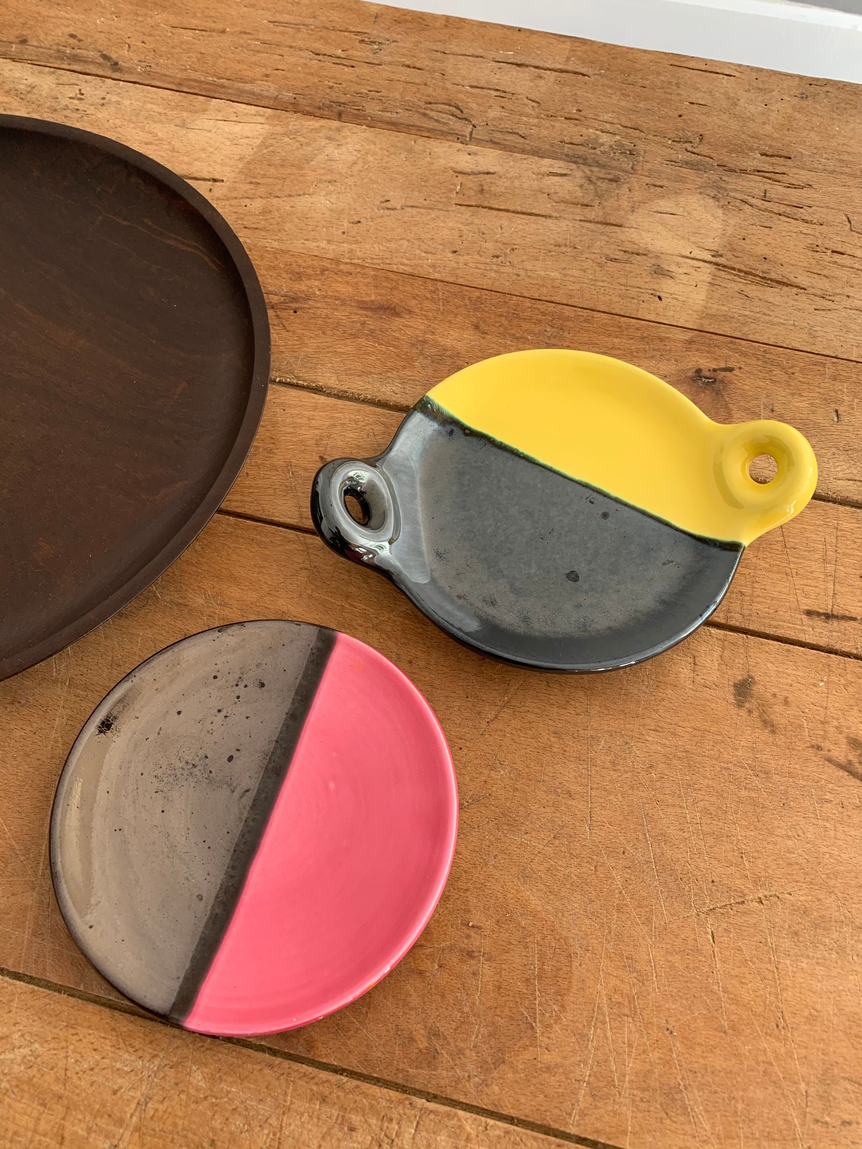 Duo of vintage earthenware cups