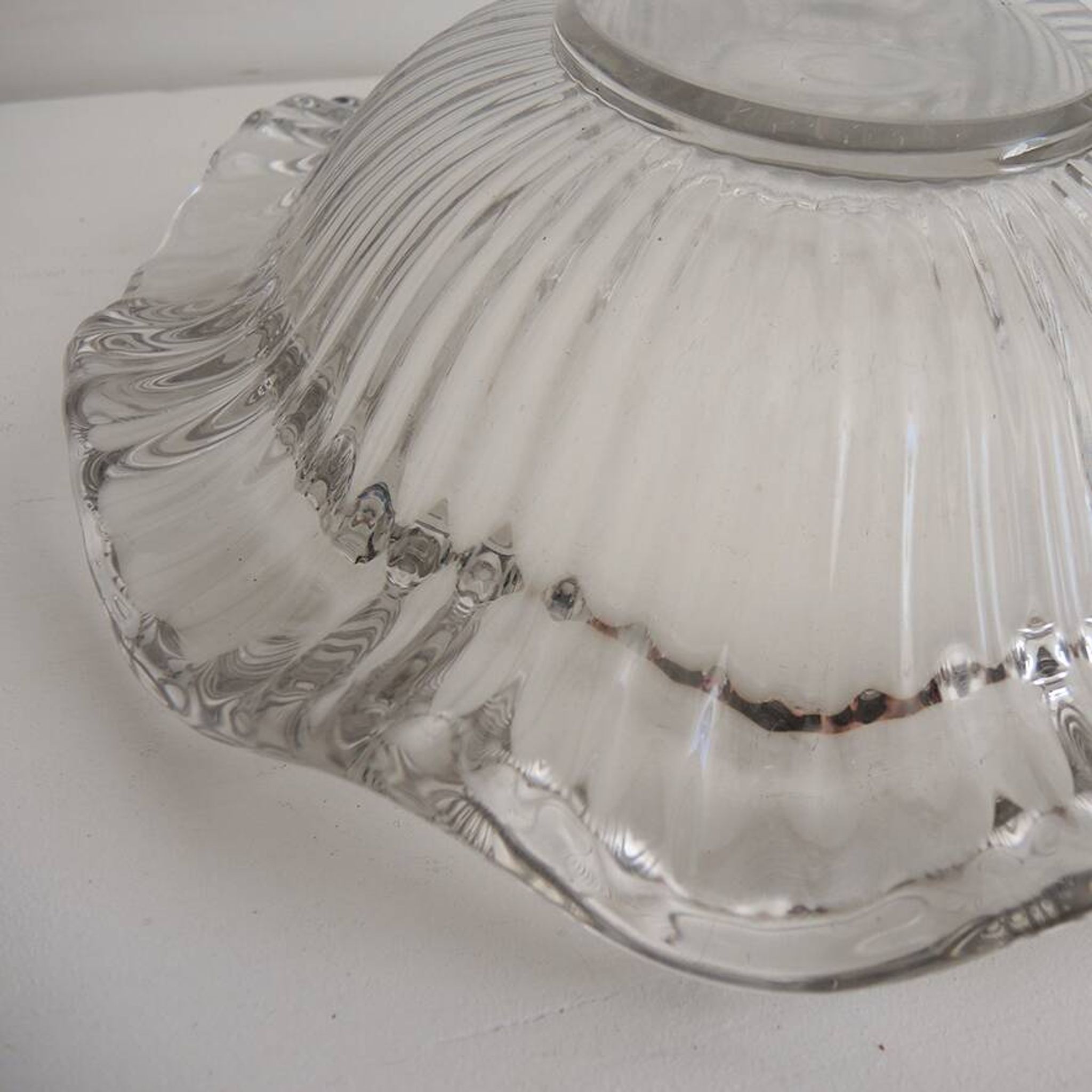 Old large bowl in crystal or glass