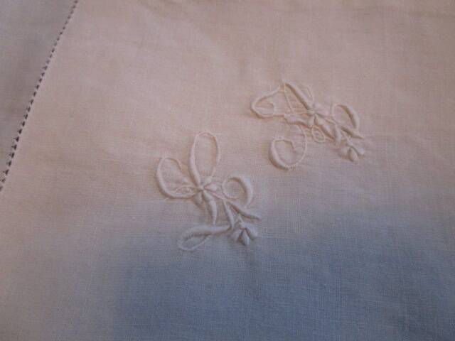 Antique embroidered/monogrammed pillowcase: 75x75cm