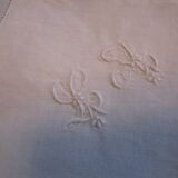 Antique embroidered/monogrammed pillowcase: 75x75cm