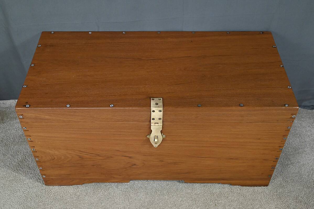 Large Teak Marine Chest – Late 19th Century