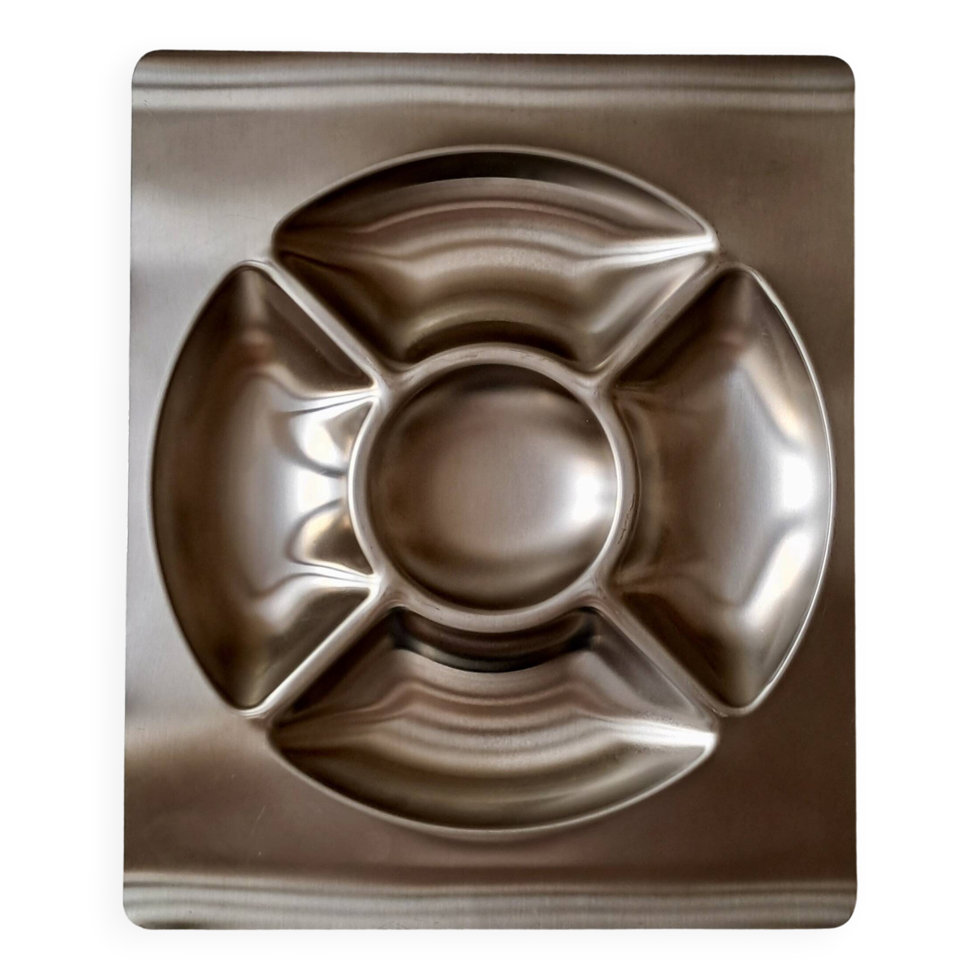 Plat/serviteur vintage en inox