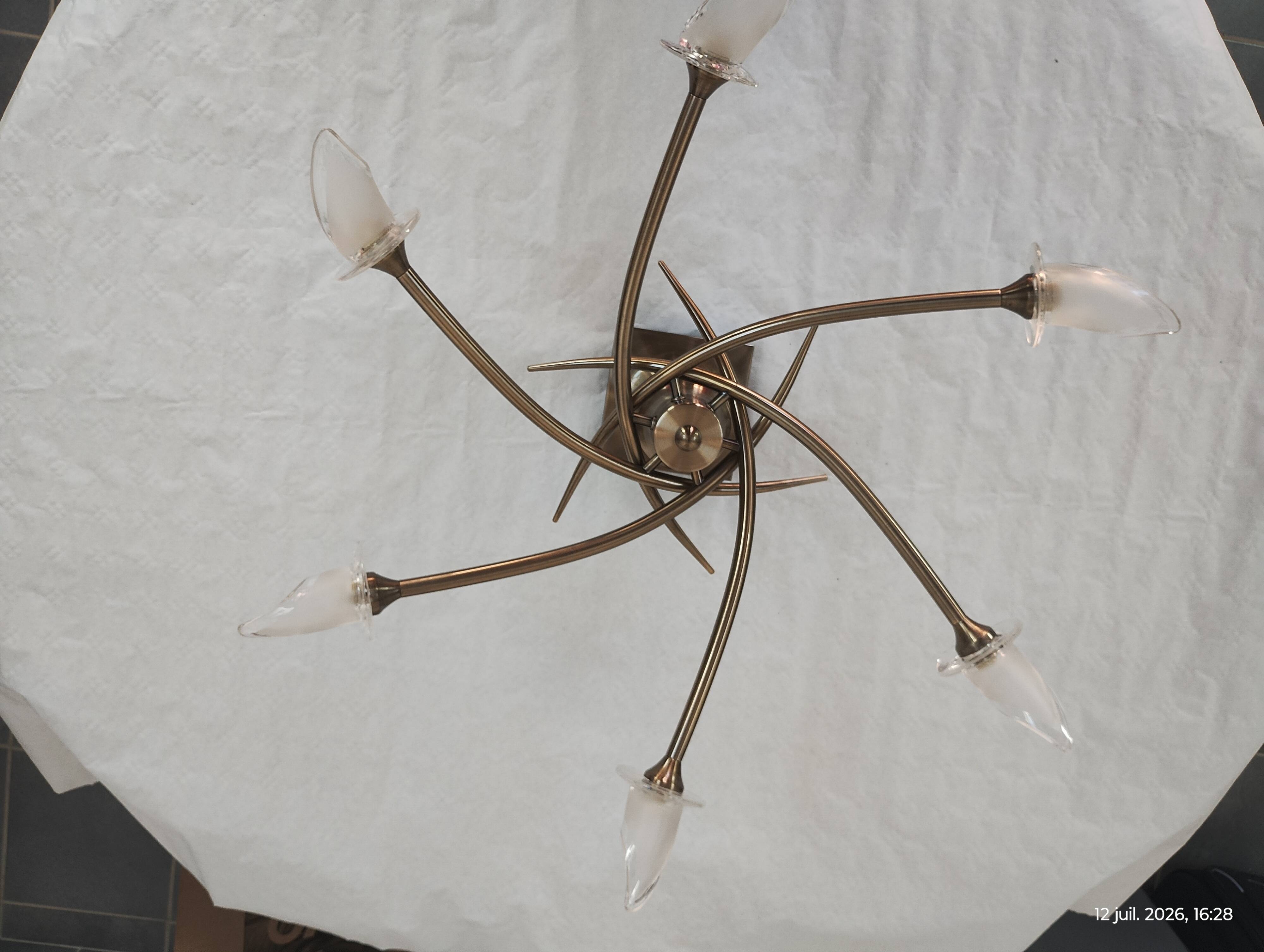Ceiling light fixture with 6 branches "lily flowers/aromas"