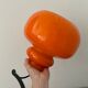 Vintage suspension lamp in orange opaline electrified to nine