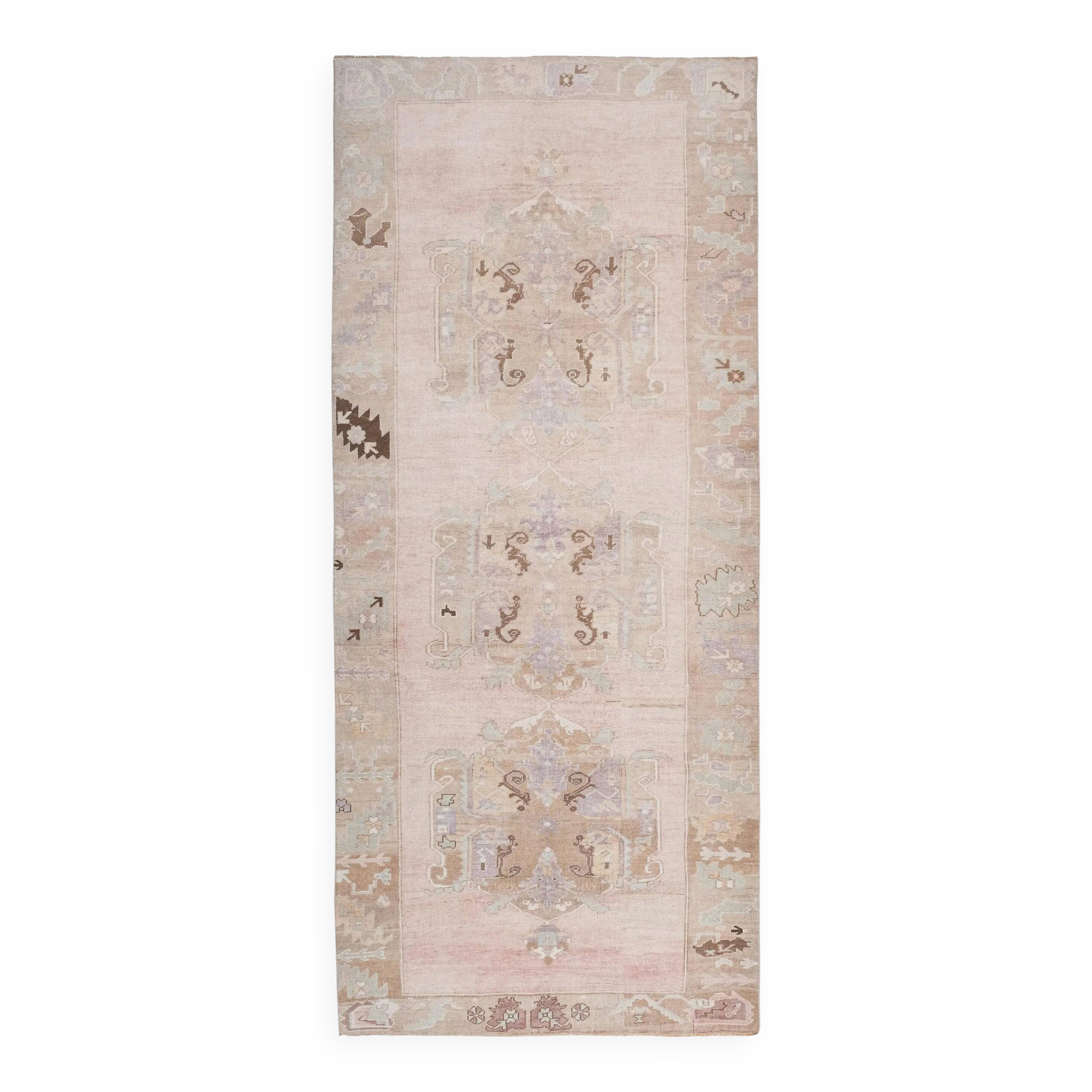Vintage Turkish hallway rug 156x372 cm