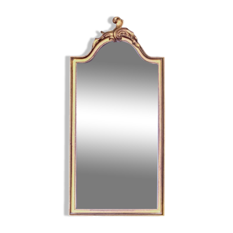 Antique Deknudt mirror in golden resin - 70 x 34 cm