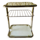 Glass and brass side table with magazine rack, circa 1970's