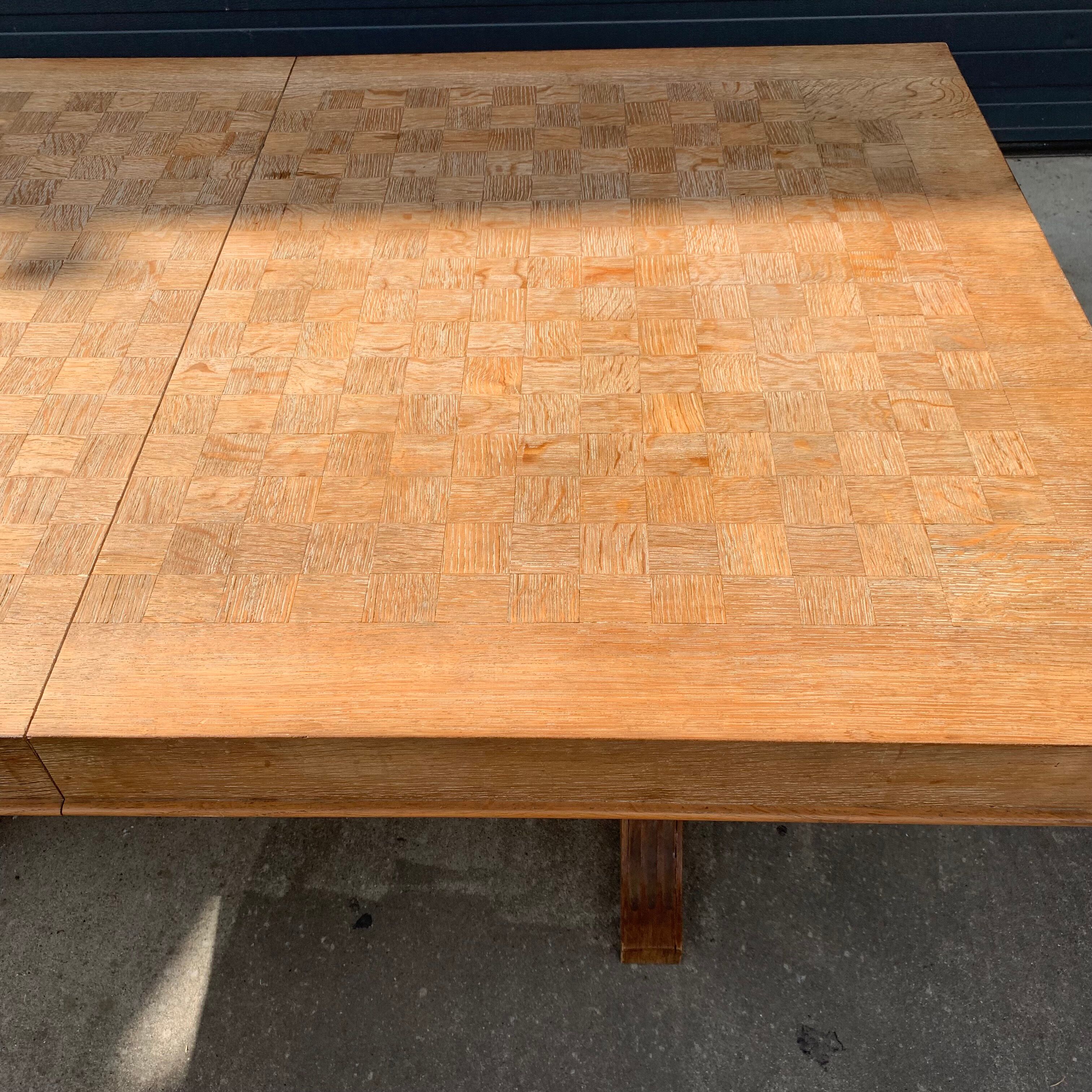 Art Deco dining table in cerused oak circa 1940