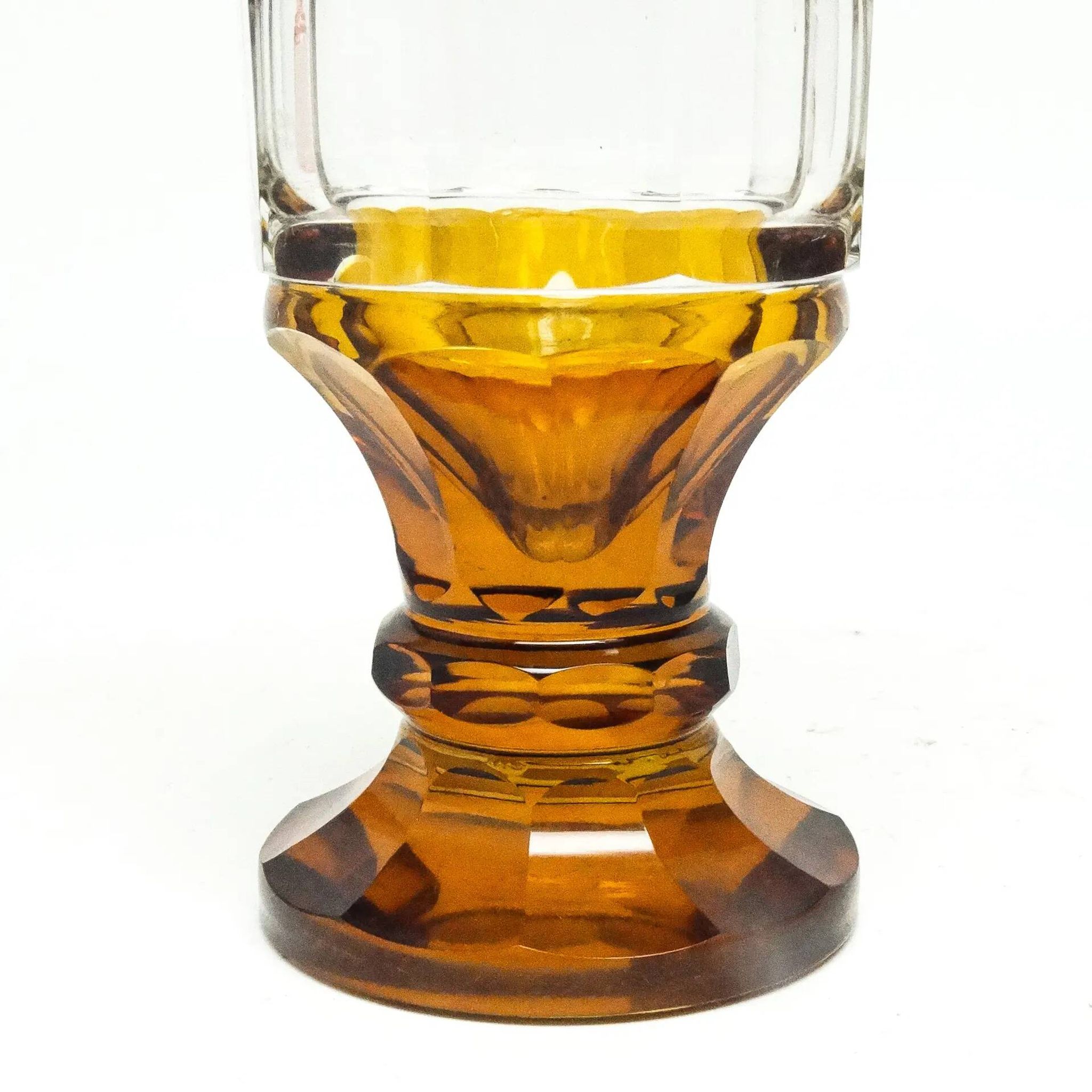 Art Deco vase, crystal, Moser, Czechoslovakia, 1930s