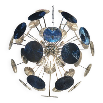 Small water-lily brass sputnik chandelier