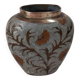 Enameled brass vase