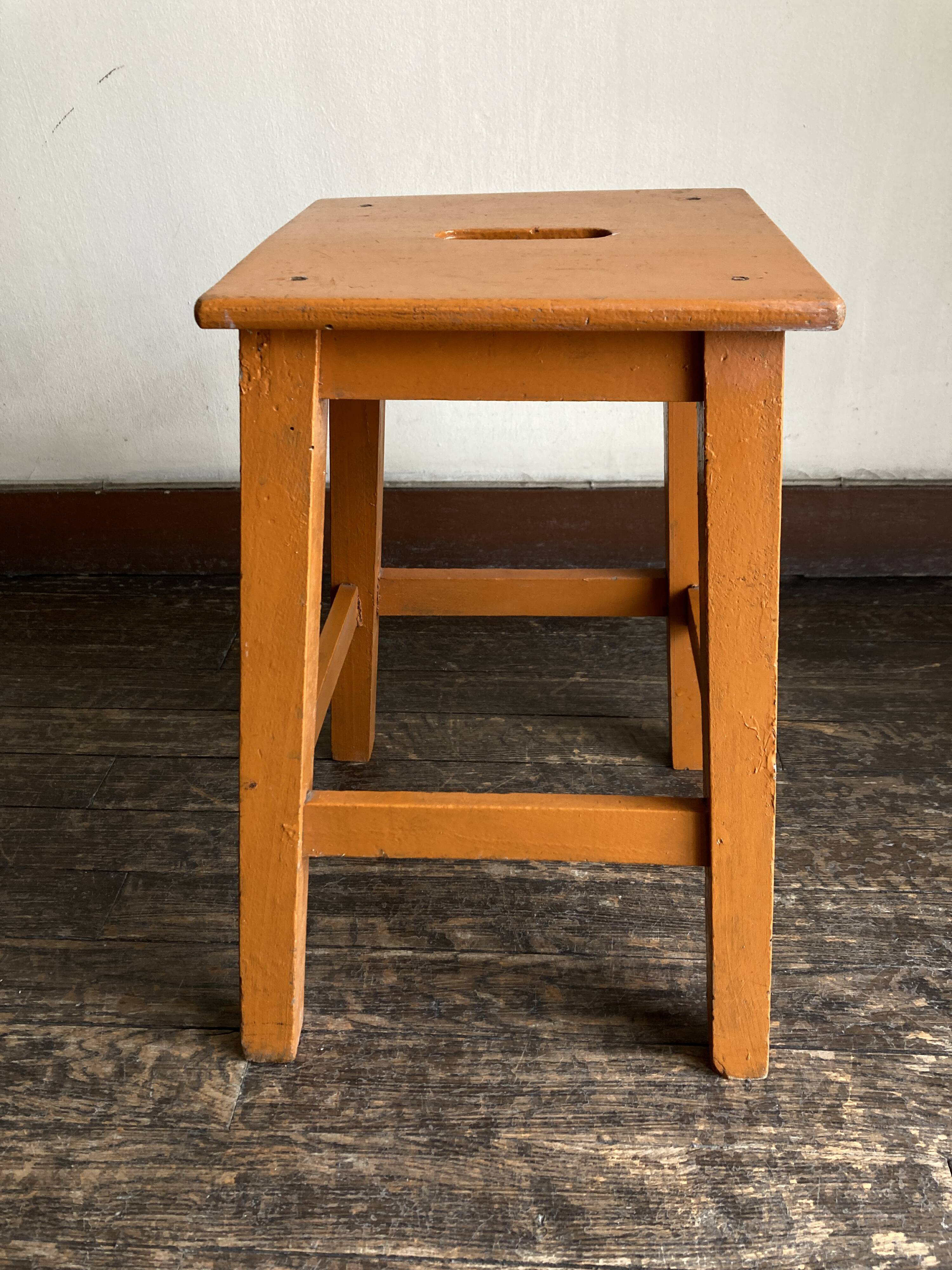 Farm stool folk art original barn painting