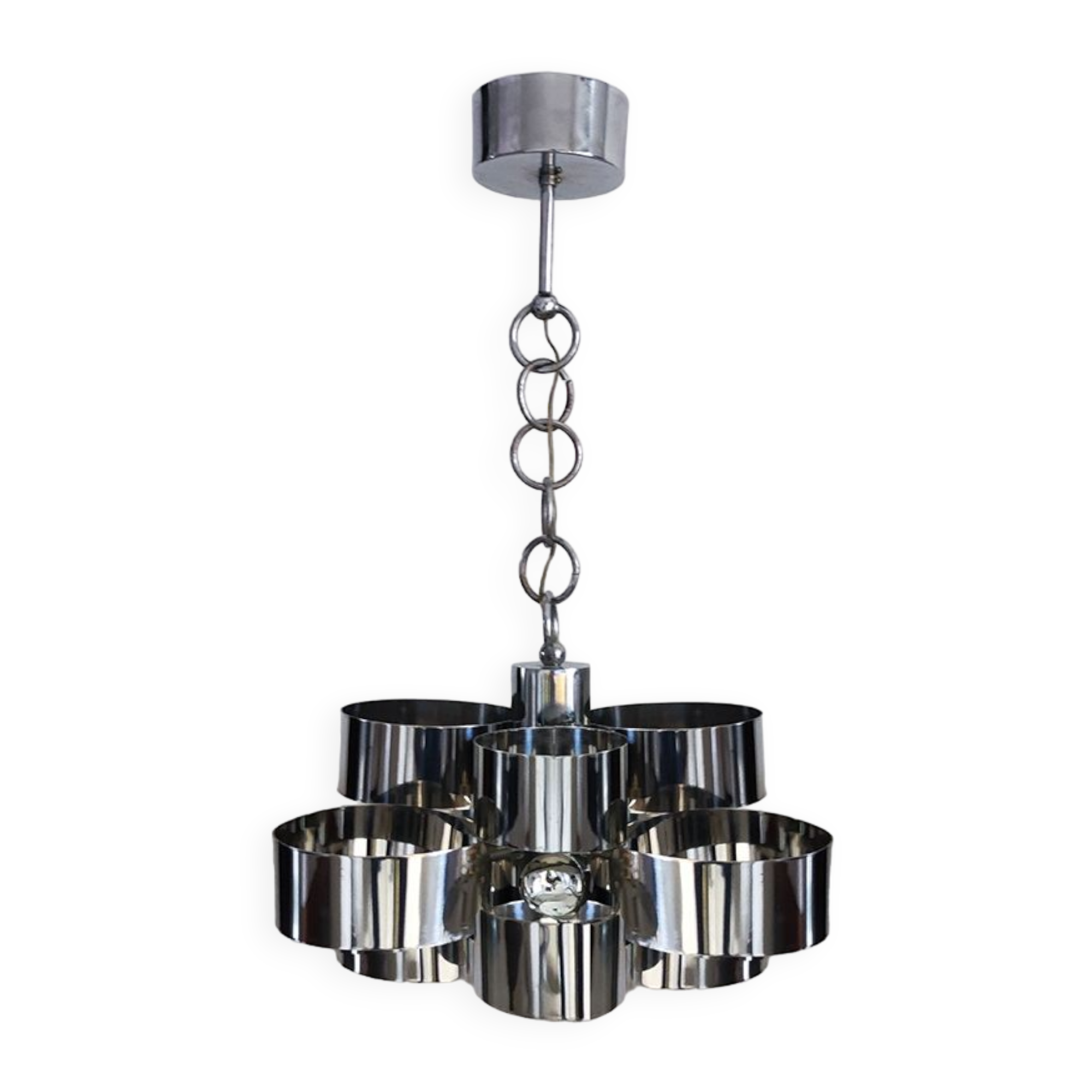 1960s Gorgeous Space Age Pendant Lamp by Sciolari. Made in Italy