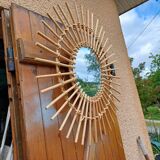 Miroir Soleil Rotin
