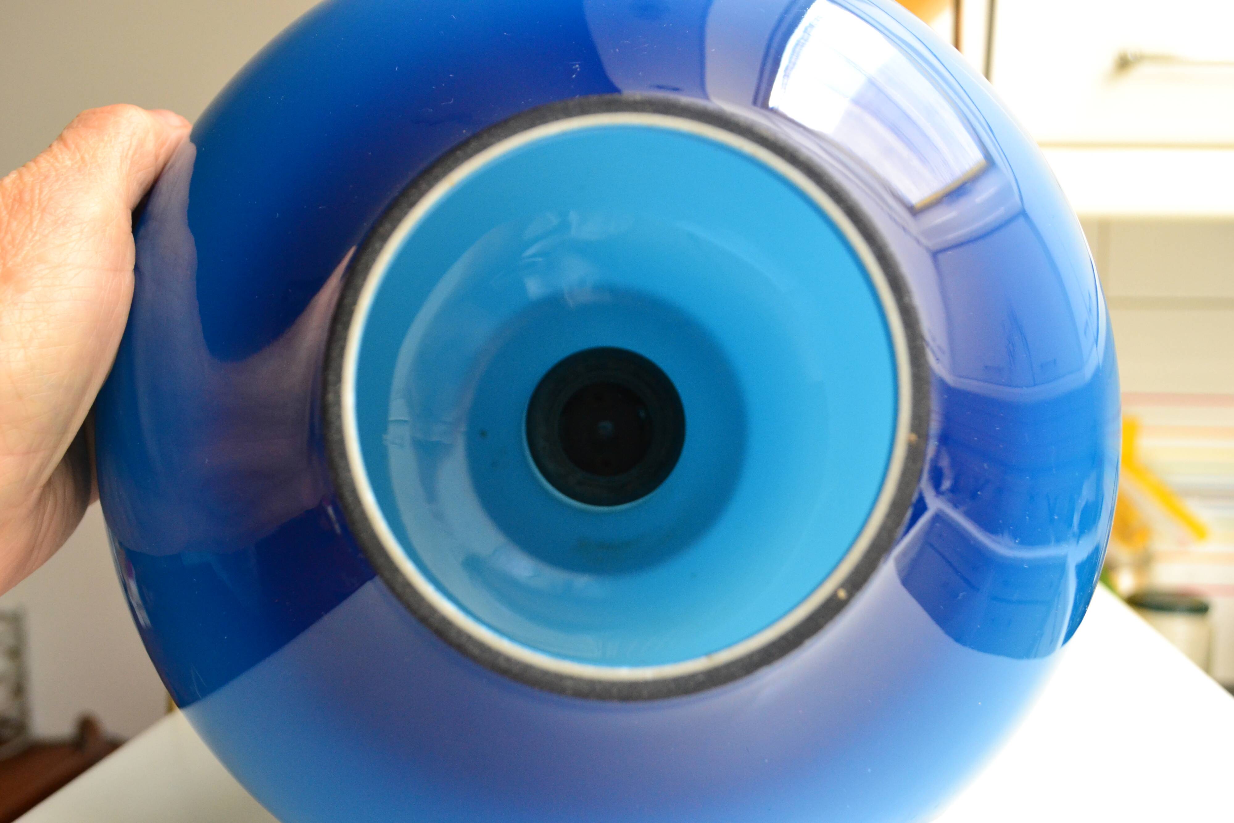 Scandinavian lamp Hans-Agne Jakobsson blue glass 60s