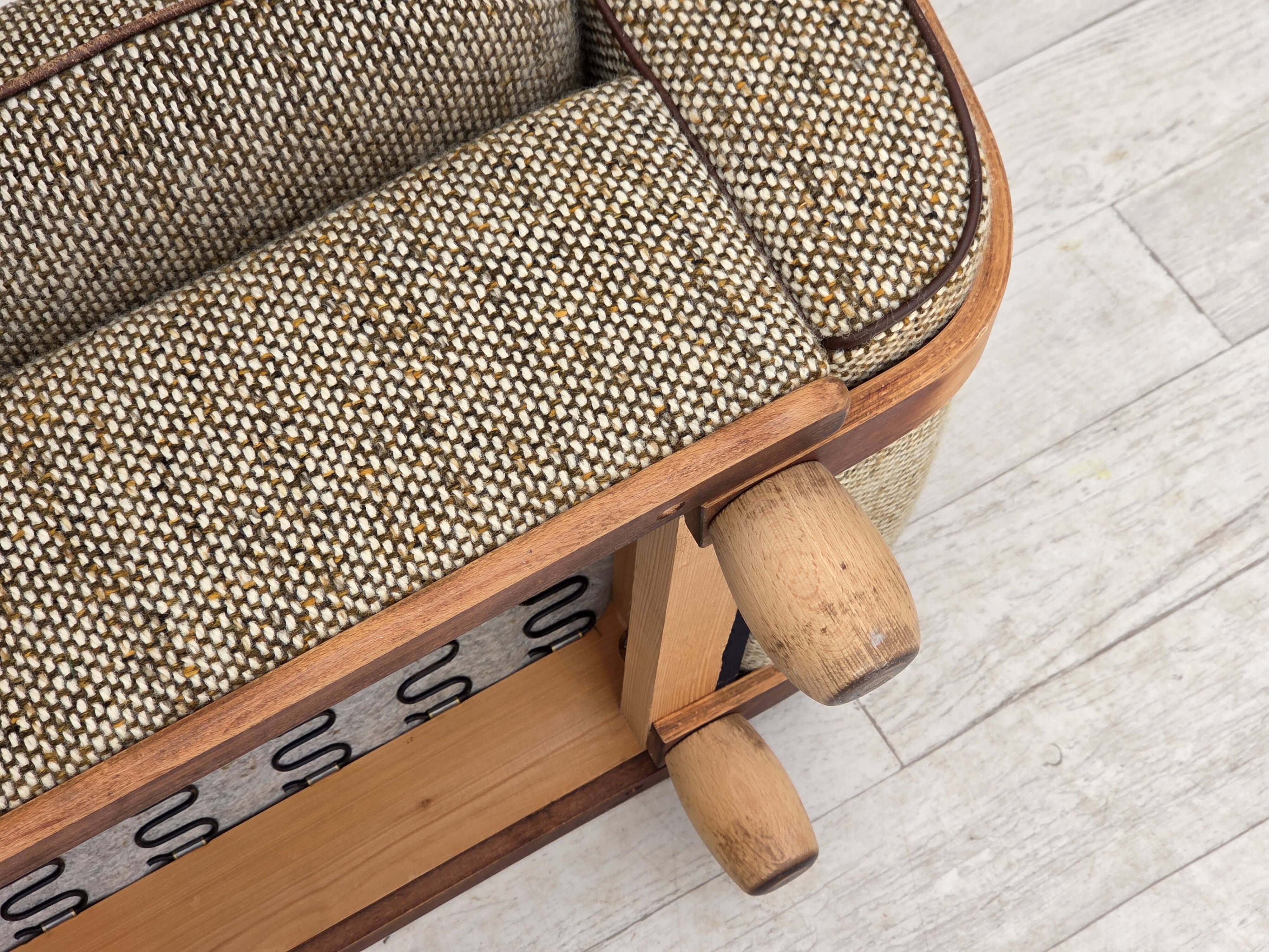 1970s, Danish 2-seater sofa, original condition, furniture wool, bentwood.