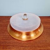 Plafonnier Art Déco en cuivre et verre dépoli, 1930