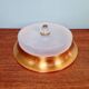 Art Deco ceiling light in copper and frosted glass, 1930