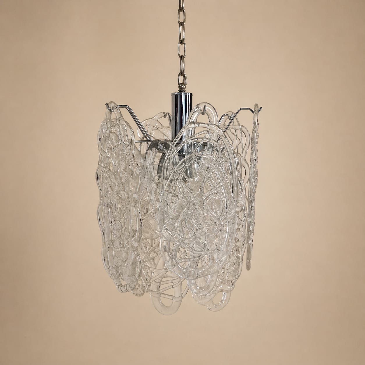 Pendentif en sucre filé par Vistosi pour Mazzega, années 1960.