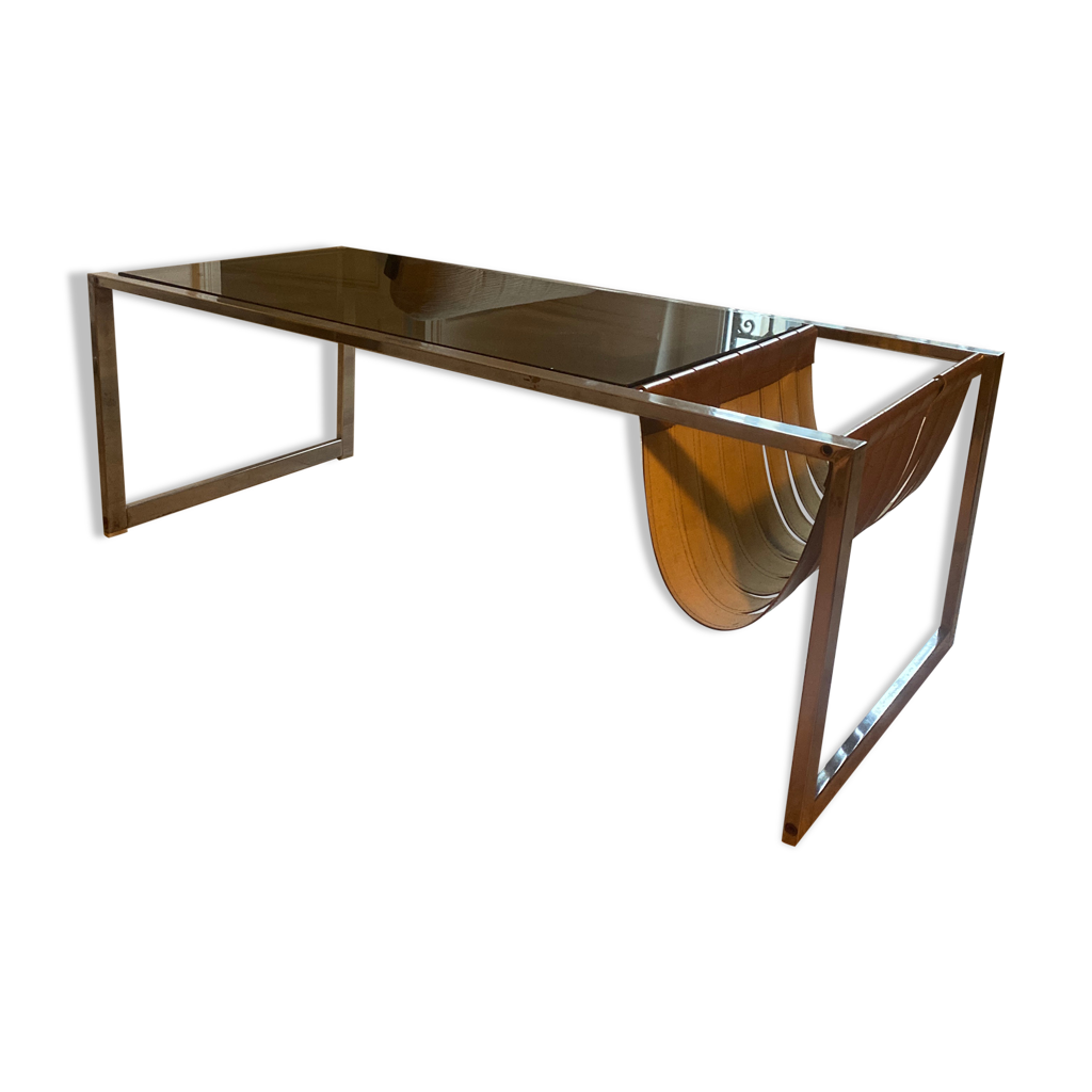 Table Basse Salon Inox – Plateau Verre Cassé – 80x60x40 Cm – Pièce Détachée Ou Récup